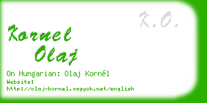 kornel olaj business card